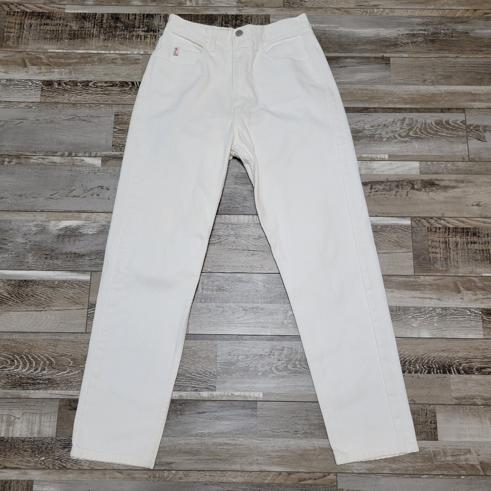 Guess 050 White Denim Jeans Classic Fit Narrow Leg Size 29